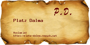 Platz Dalma névjegykártya